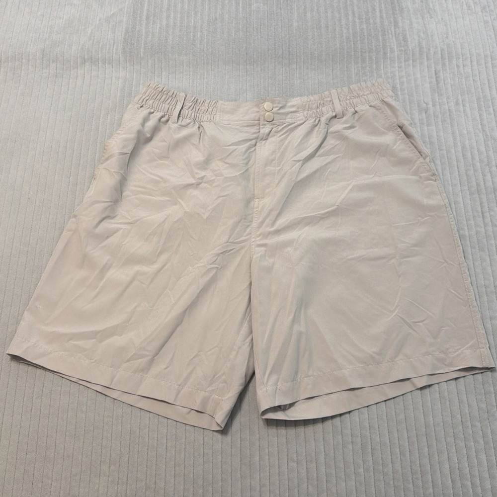 BURLEBO Everyday Shorts Mens 2XL Tan Performance Duck Pockets 8" Inseam